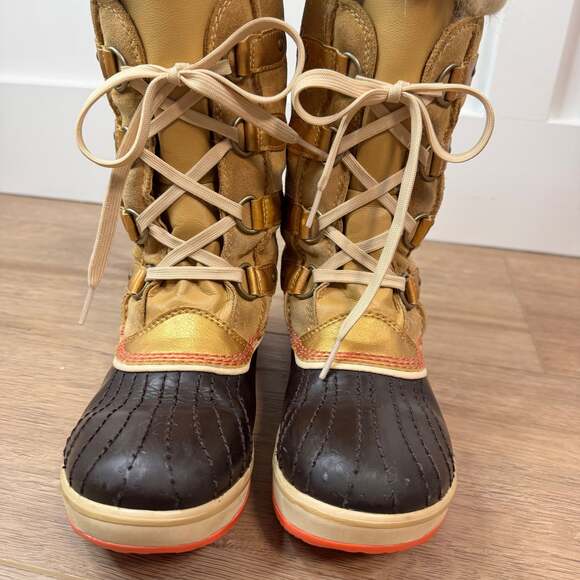 Sorel Tofino Women's Faux Fur Tall Waterproof Lace Up Snow Boots Gold Tan US Siz - Picture 12 of 15